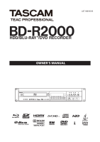 Tascam BD-R2000 - Owners Manual 